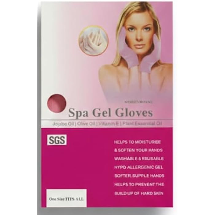 Spa Gel Gloves for Moisturizing Hands, Dry and Cracked Treatment, Nourishing Formula, Intensive Daily Care (Black)